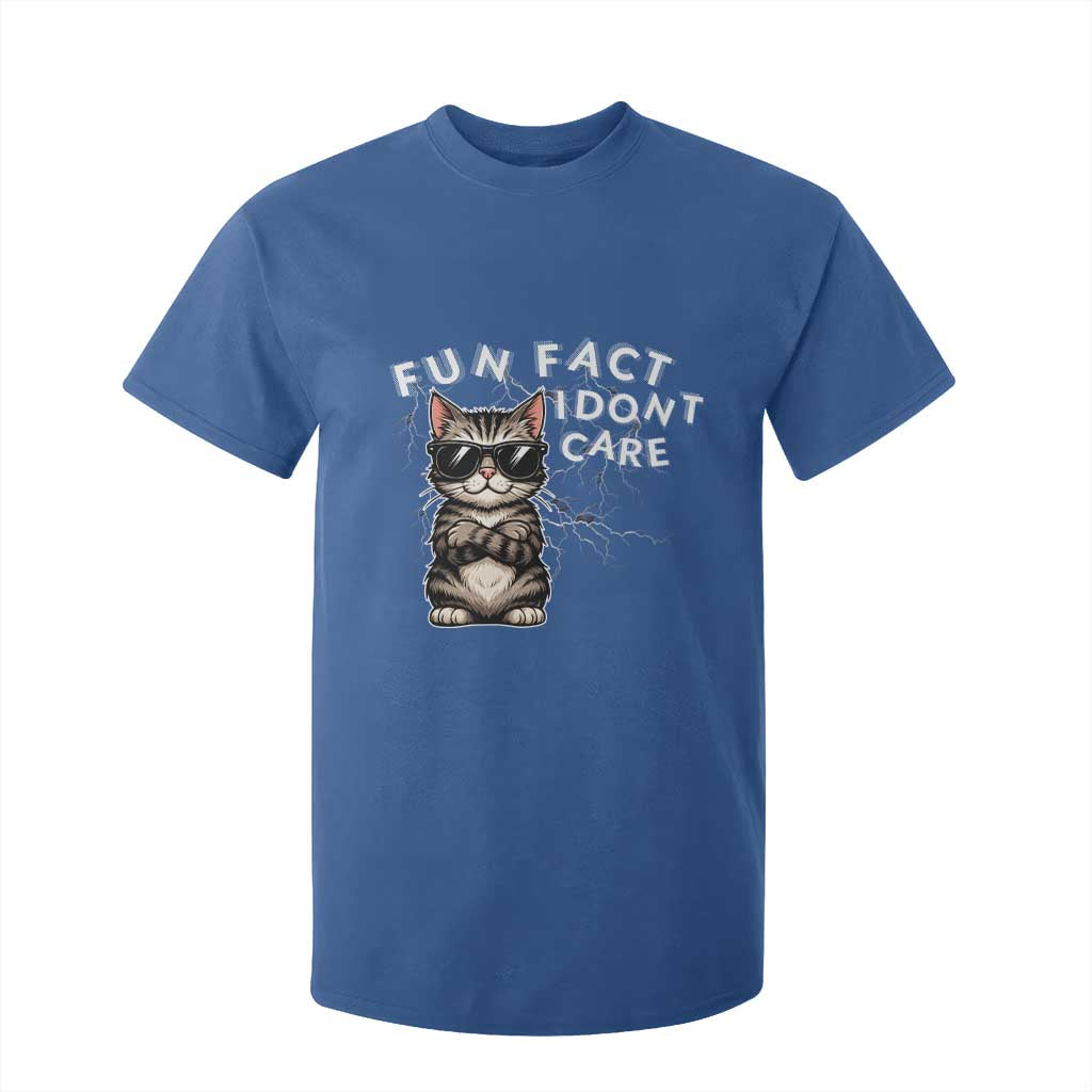 Fun Fact I Do Not Care T Shirt For Kid Grumpy Cat Lover TS12 Royal Blue Print Your Wear