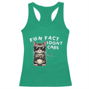 Fun Fact I Do Not Care Racerback Tank Top Grumpy Cat Lover TS12 Irish Green Print Your Wear
