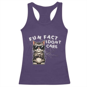 Fun Fact I Do Not Care Racerback Tank Top Grumpy Cat Lover TS12 Purple Print Your Wear