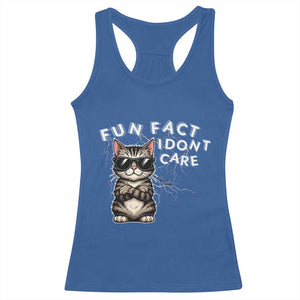 Fun Fact I Do Not Care Racerback Tank Top Grumpy Cat Lover TS12 Royal Blue Print Your Wear