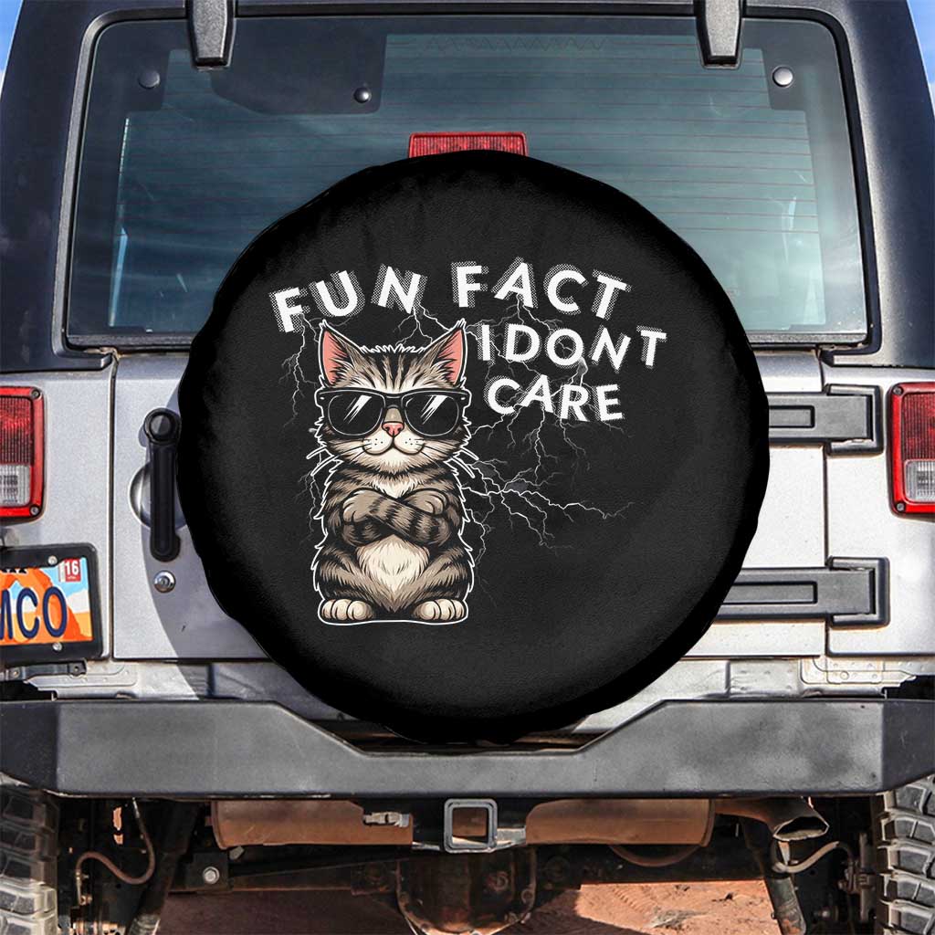 Fun Fact I Do Not Care Spare Tire Cover Grumpy Cat Lover TS12 No hole Black Print Your Wear