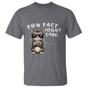Fun Fact I Do Not Care T Shirt Grumpy Cat Lover TS12 Charcoal Print Your Wear