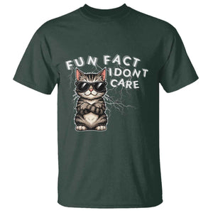 Fun Fact I Do Not Care T Shirt Grumpy Cat Lover TS12 Dark Forest Green Print Your Wear