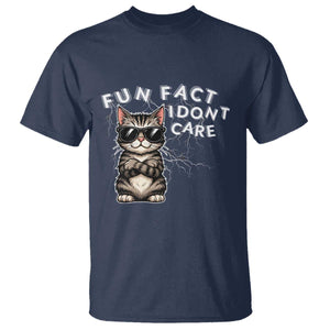 Fun Fact I Do Not Care T Shirt Grumpy Cat Lover TS12 Navy Print Your Wear