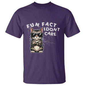 Fun Fact I Do Not Care T Shirt Grumpy Cat Lover TS12 Purple Print Your Wear