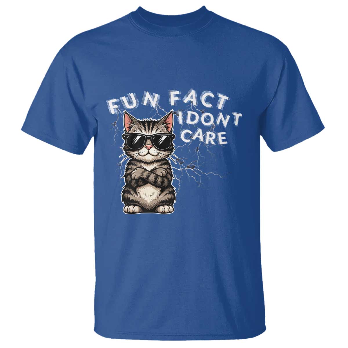 Fun Fact I Do Not Care T Shirt Grumpy Cat Lover TS12 Royal Blue Print Your Wear