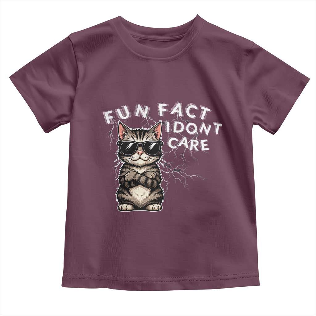 Fun Fact I Do Not Care Toddler T Shirt Grumpy Cat Lover TS12 Maroon Print Your Wear