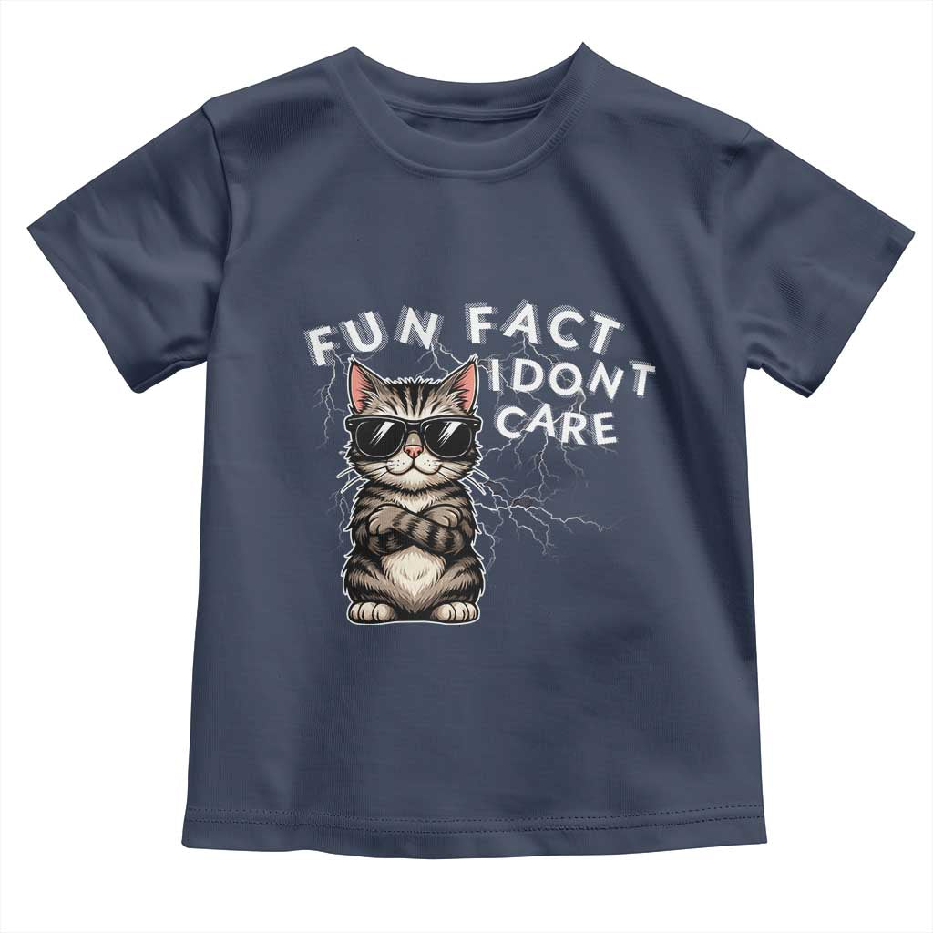 Fun Fact I Do Not Care Toddler T Shirt Grumpy Cat Lover TS12 Navy Print Your Wear