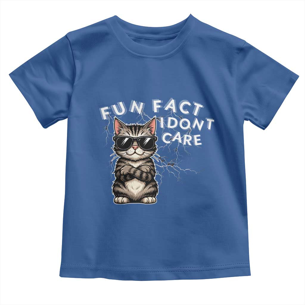 Fun Fact I Do Not Care Toddler T Shirt Grumpy Cat Lover TS12 Royal Blue Print Your Wear