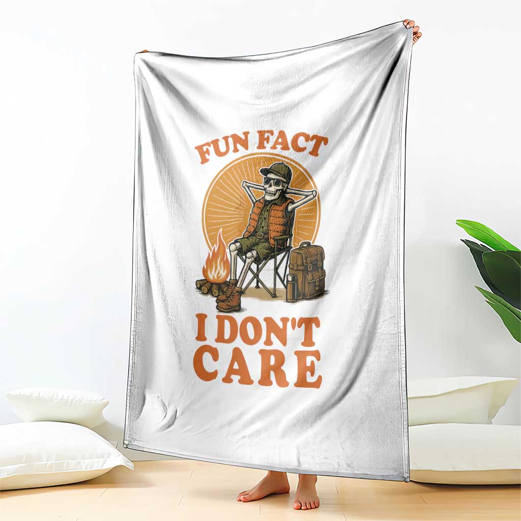 Fun Fact I Do Not Care Throw Blanket Funny Skeleton TS12 Print Your Wear