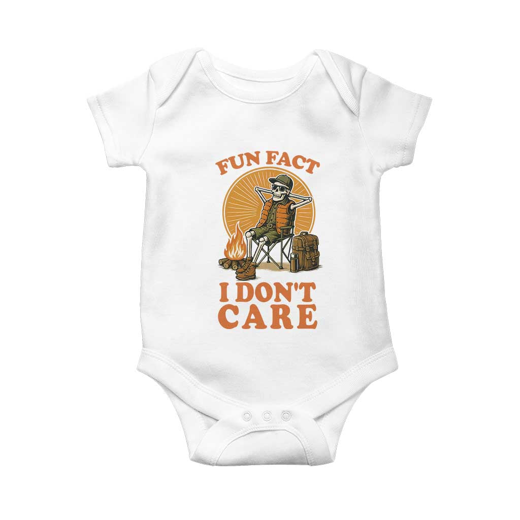 Fun Fact I Do Not Care Baby Onesie Funny Skeleton TS12 White Print Your Wear