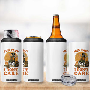 Fun Fact I Do Not Care 4 in 1 Can Cooler Tumbler Funny Skeleton TS12 Print Your Wear