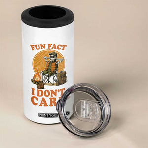 Fun Fact I Do Not Care 4 in 1 Can Cooler Tumbler Funny Skeleton TS12 Print Your Wear