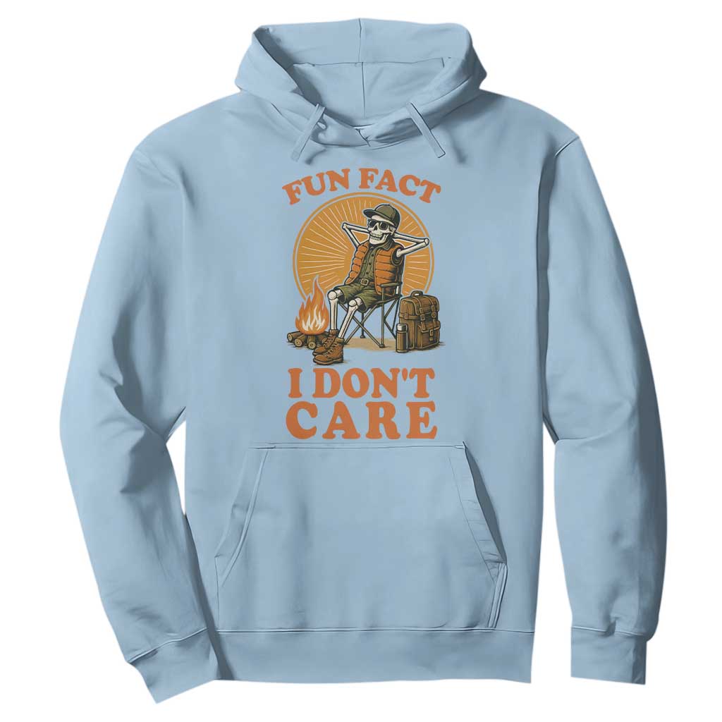 Fun Fact I Do Not Care Hoodie Funny Skeleton TS12 Light Blue Print Your Wear