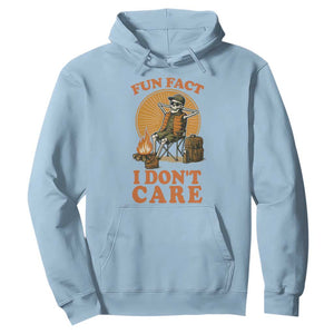 Fun Fact I Do Not Care Hoodie Funny Skeleton TS12 Light Blue Print Your Wear