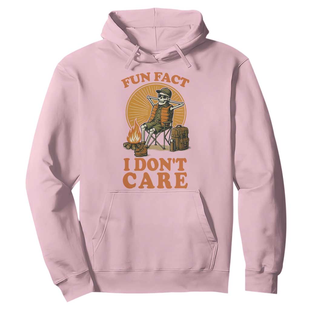 Fun Fact I Do Not Care Hoodie Funny Skeleton TS12 Light Pink Print Your Wear