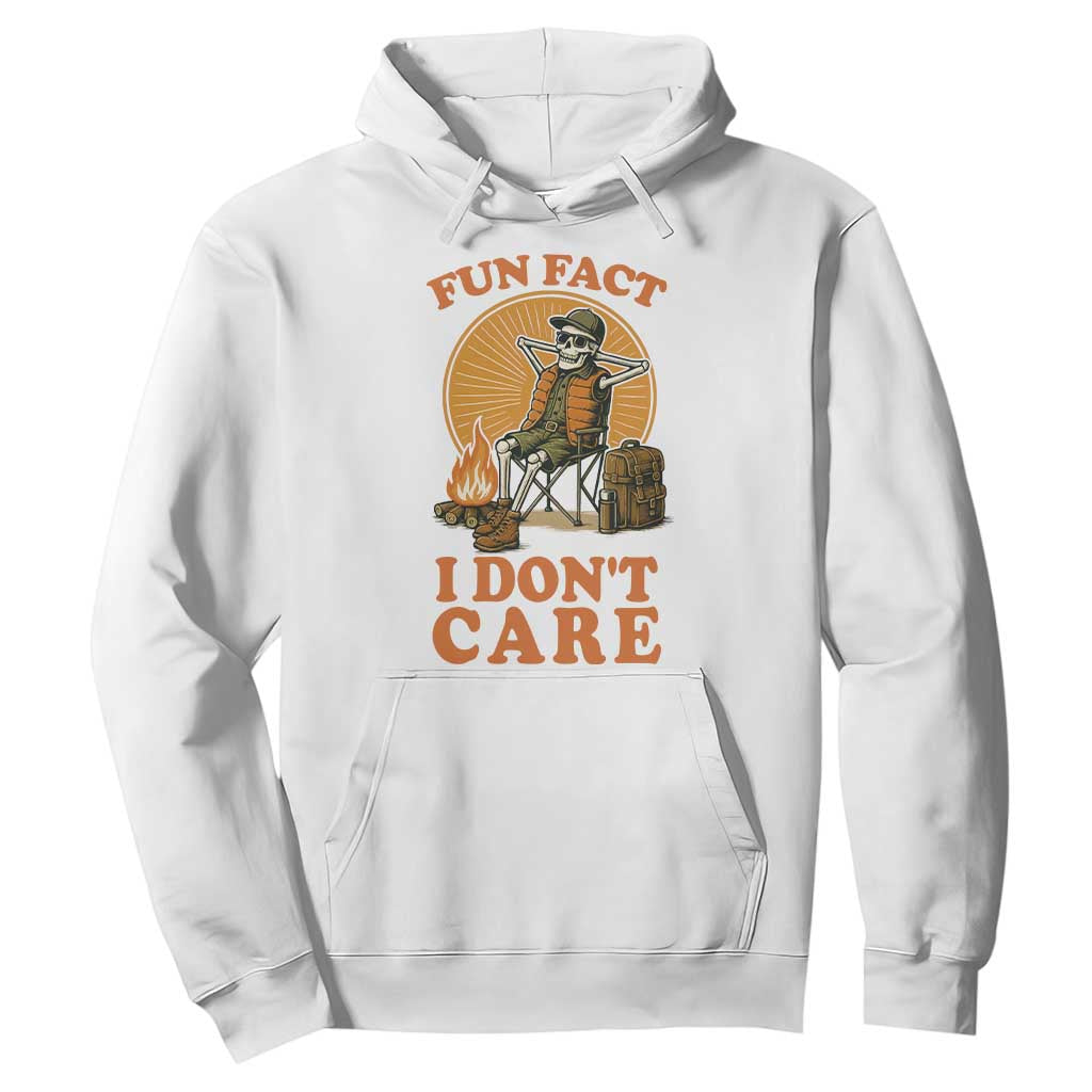 Fun Fact I Do Not Care Hoodie Funny Skeleton TS12 White Print Your Wear