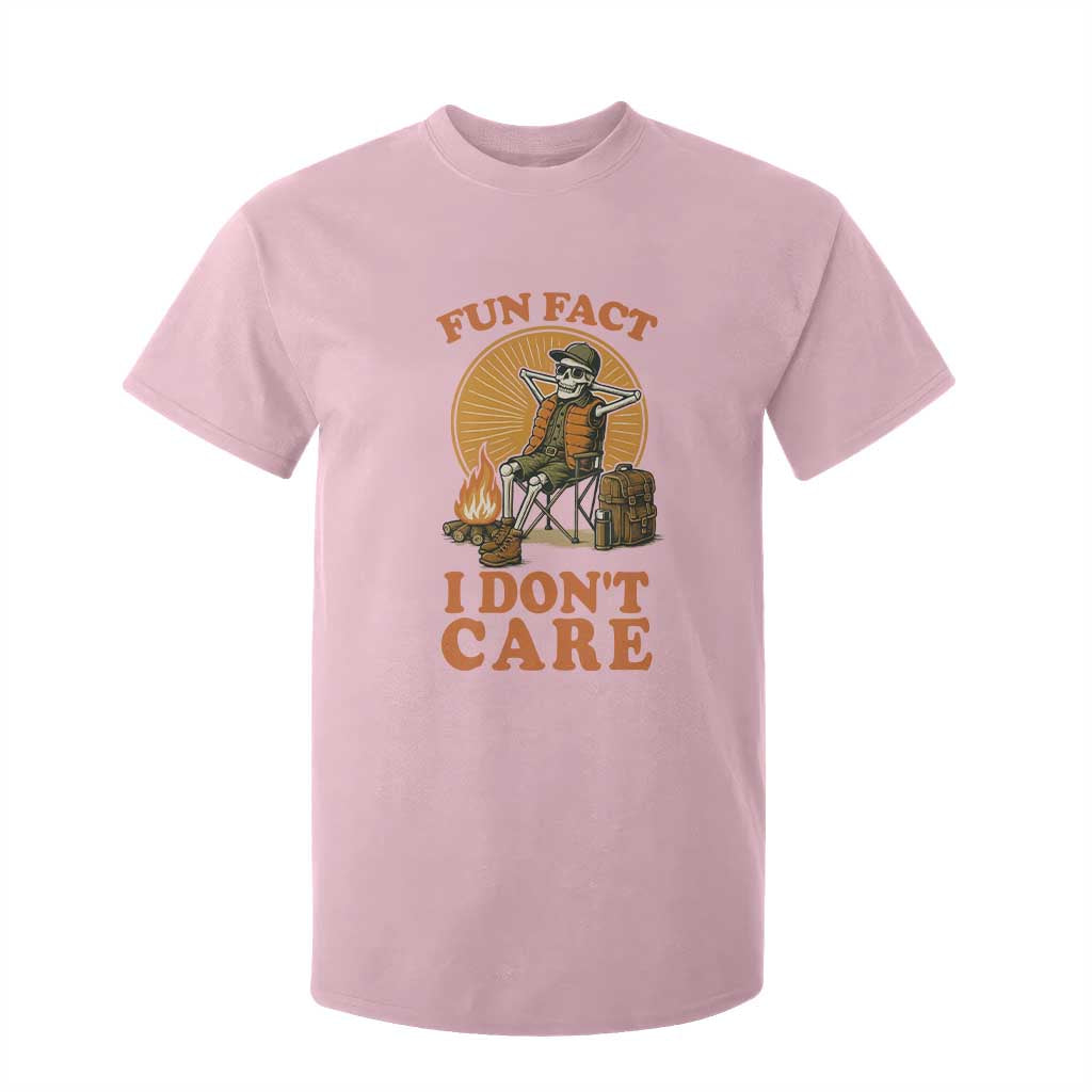 Fun Fact I Do Not Care T Shirt For Kid Funny Skeleton TS12 Light Pink Print Your Wear