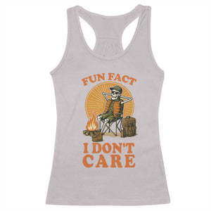 Fun Fact I Do Not Care Racerback Tank Top Funny Skeleton TS12 Ice Gray Print Your Wear
