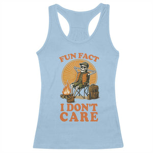 Fun Fact I Do Not Care Racerback Tank Top Funny Skeleton TS12 Light Blue Print Your Wear