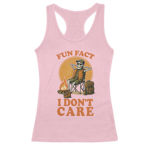 Fun Fact I Do Not Care Racerback Tank Top Funny Skeleton TS12 Light Pink Print Your Wear