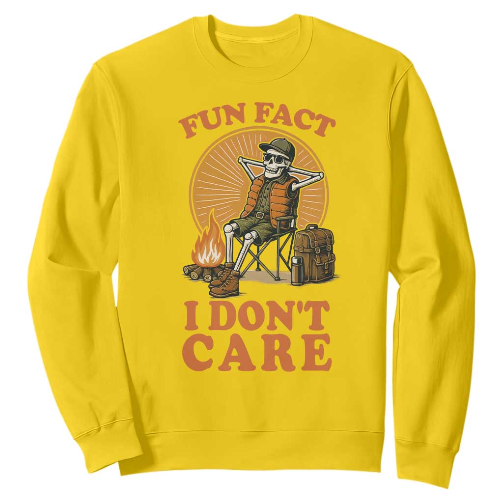 Fun Fact I Do Not Care Sweatshirt Funny Skeleton TS12 Daisy Print Your Wear