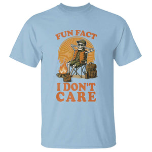 Fun Fact I Do Not Care T Shirt Funny Skeleton TS12 Light Blue Print Your Wear