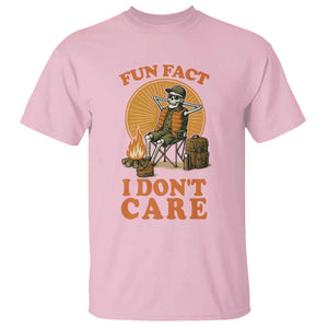 Fun Fact I Do Not Care T Shirt Funny Skeleton TS12 Light Pink Print Your Wear
