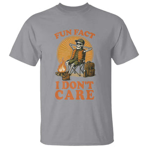 Fun Fact I Do Not Care T Shirt Funny Skeleton TS12 Sport Gray Print Your Wear