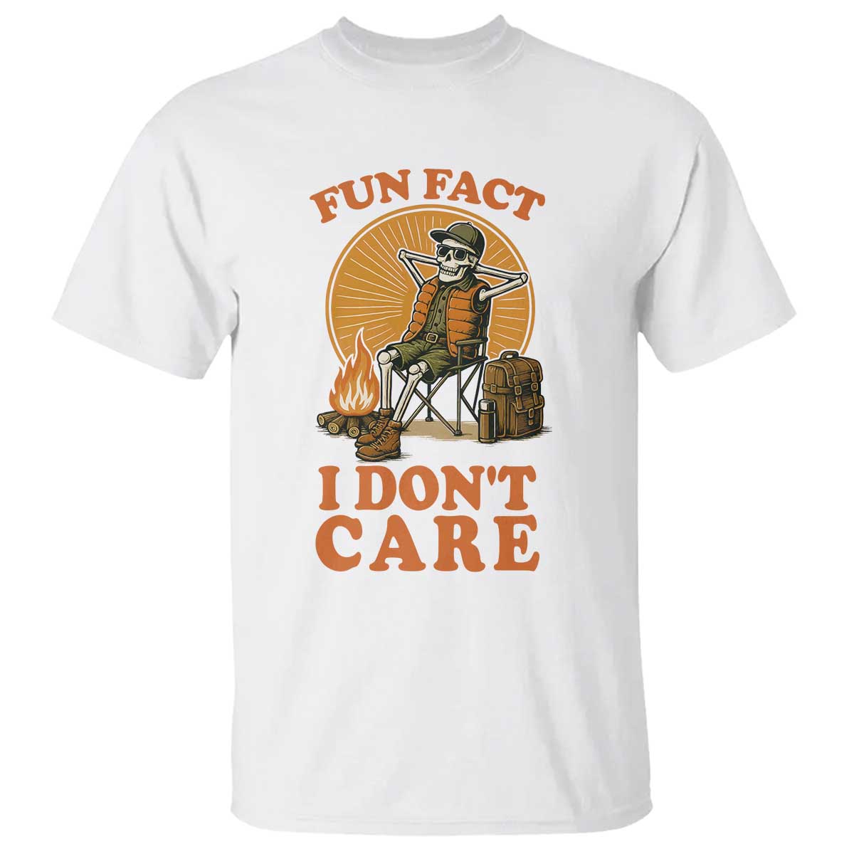 Fun Fact I Do Not Care T Shirt Funny Skeleton TS12 White Print Your Wear