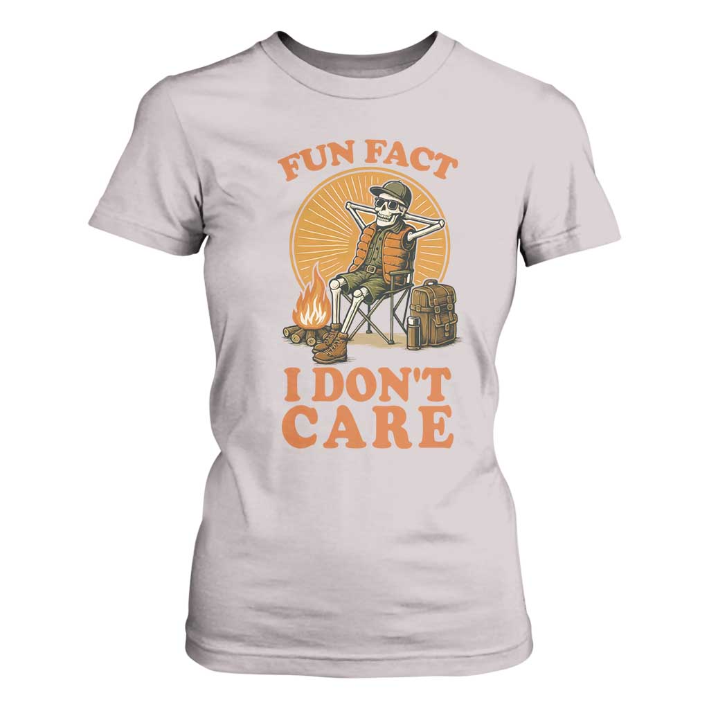 Fun Fact I Do Not Care T Shirt For Women Funny Skeleton TS12 Ice Gray Print Your Wear