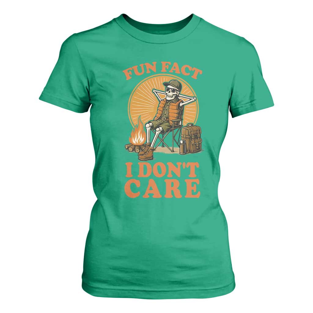 Fun Fact I Do Not Care T Shirt For Women Funny Skeleton TS12 Irish Green Print Your Wear
