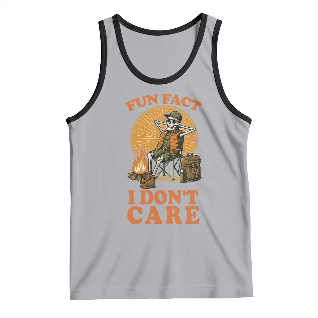 Fun Fact I Do Not Care Tank Top Funny Skeleton TS12 Athletic Heather Black Print Your Wear