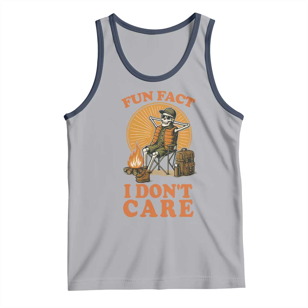 Fun Fact I Do Not Care Tank Top Funny Skeleton TS12 Athletic Heather Navy Print Your Wear