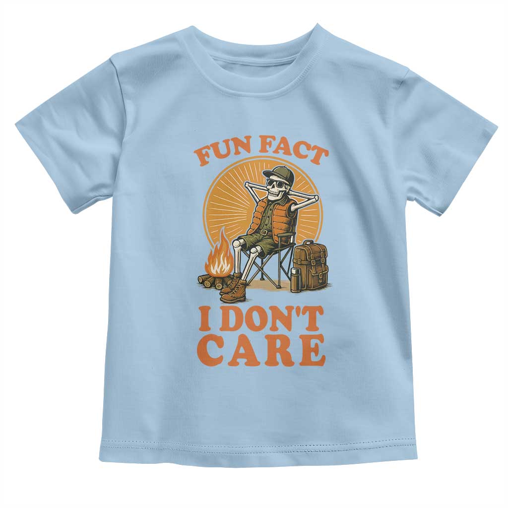 Fun Fact I Do Not Care Toddler T Shirt Funny Skeleton TS12 Light Blue Print Your Wear