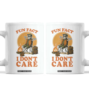 Fun Fact I Do Not Care Coffee Mug Funny Skeleton TS12 White Print Your Wear