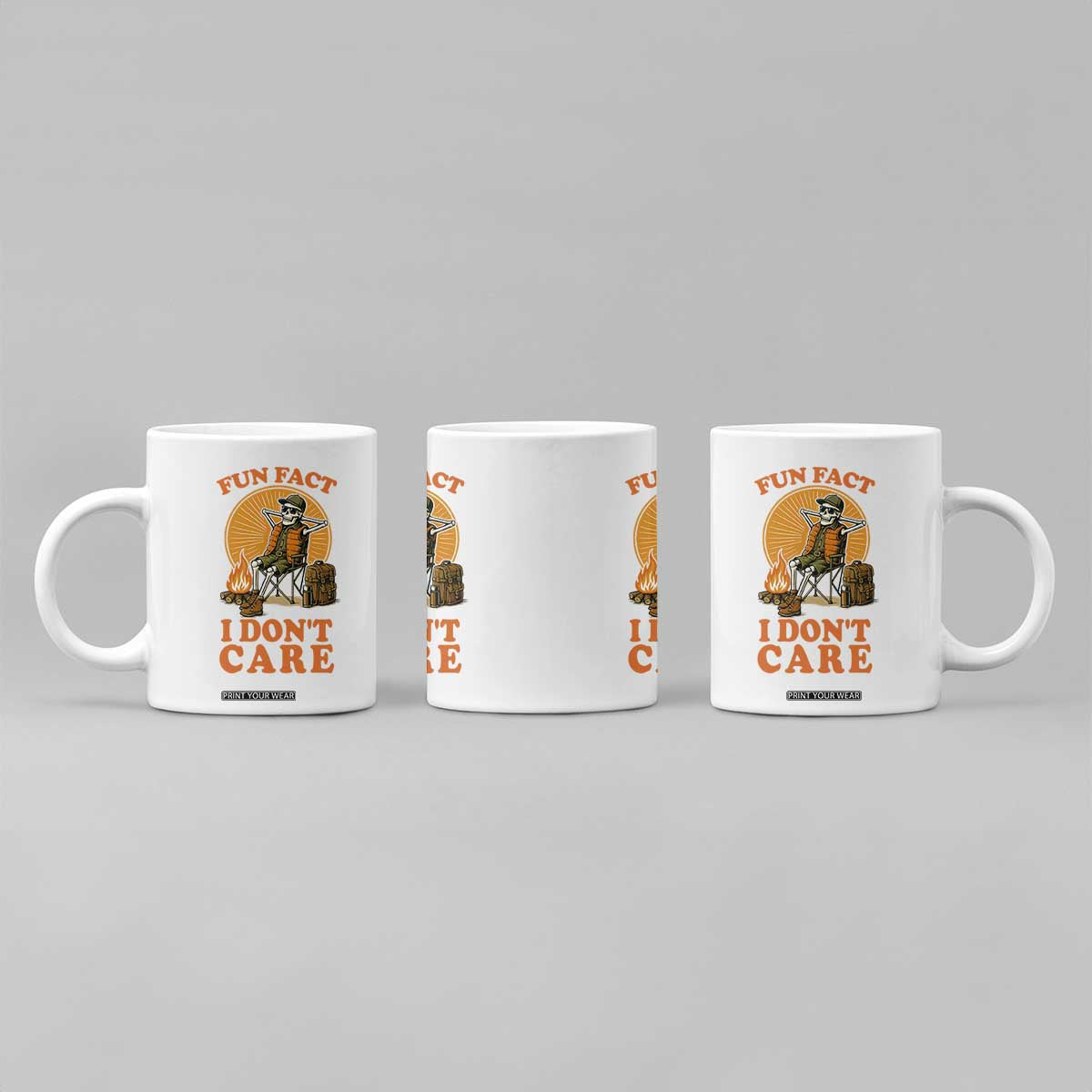 Fun Fact I Do Not Care Coffee Mug Funny Skeleton TS12 Print Your Wear