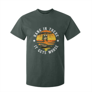 Hang In There It Gets Worse T Shirt For Kid Funny Frog TS12 Dark Forest Green Print Your Wear