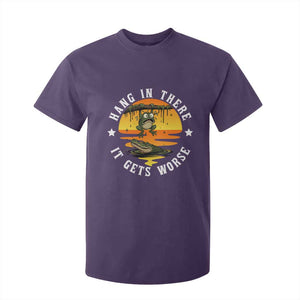 Hang In There It Gets Worse T Shirt For Kid Funny Frog TS12 Purple Print Your Wear