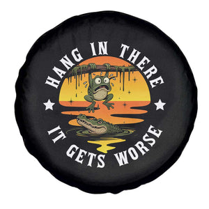 Hang In There It Gets Worse Spare Tire Cover Funny Frog TS12 Print Your Wear