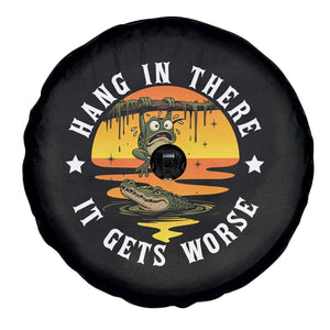 Hang In There It Gets Worse Spare Tire Cover Funny Frog TS12 Print Your Wear
