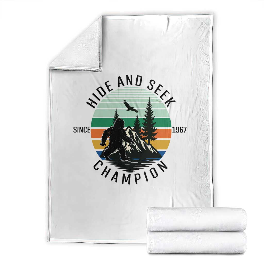Hide And Seek Champion Throw Blanket Bigfoot Lover Gift TS12 White Print Your Wear