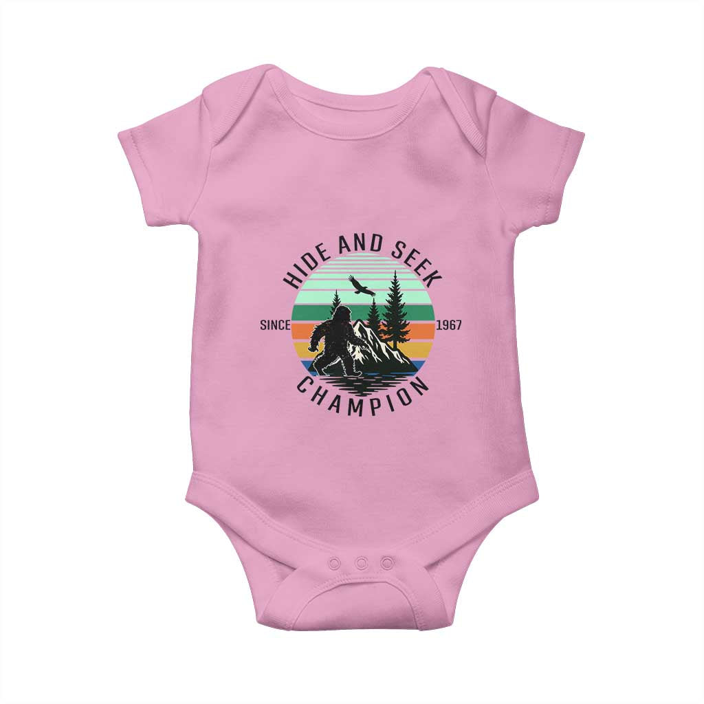 Hide And Seek Champion Baby Onesie Bigfoot Lover Gift TS12 Light Pink Print Your Wear