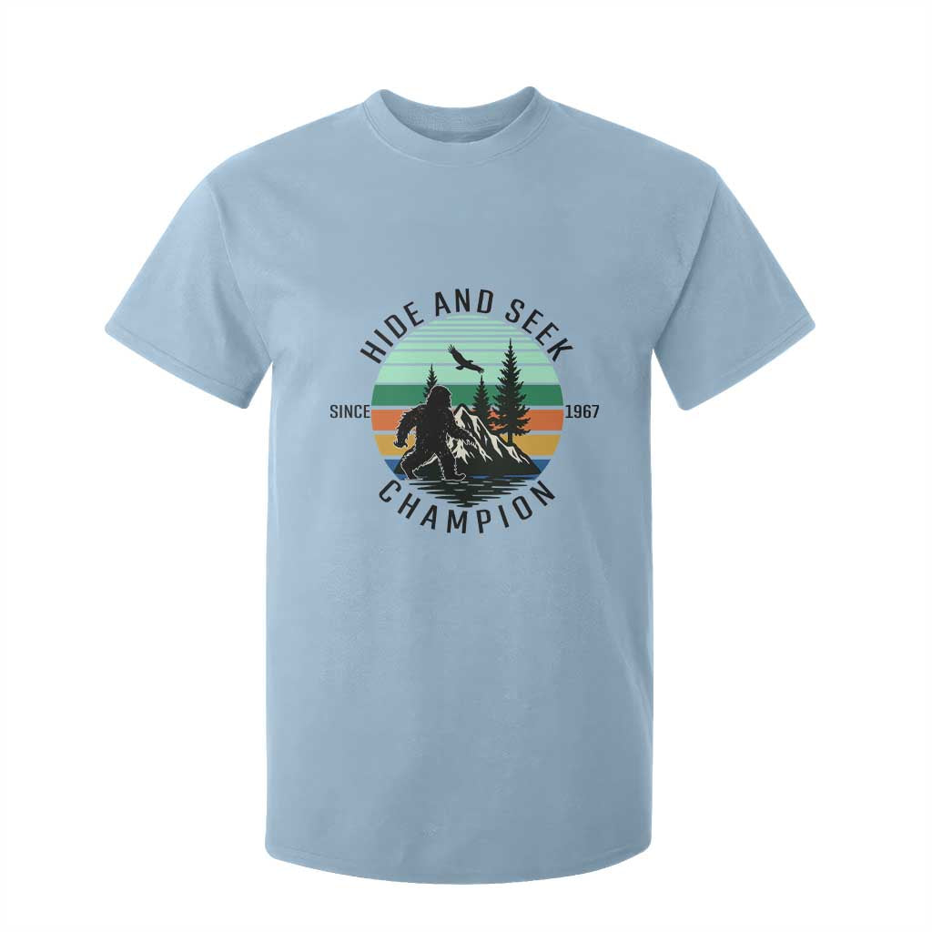 Hide And Seek Champion T Shirt For Kid Bigfoot Lover Gift TS12 Light Blue Print Your Wear