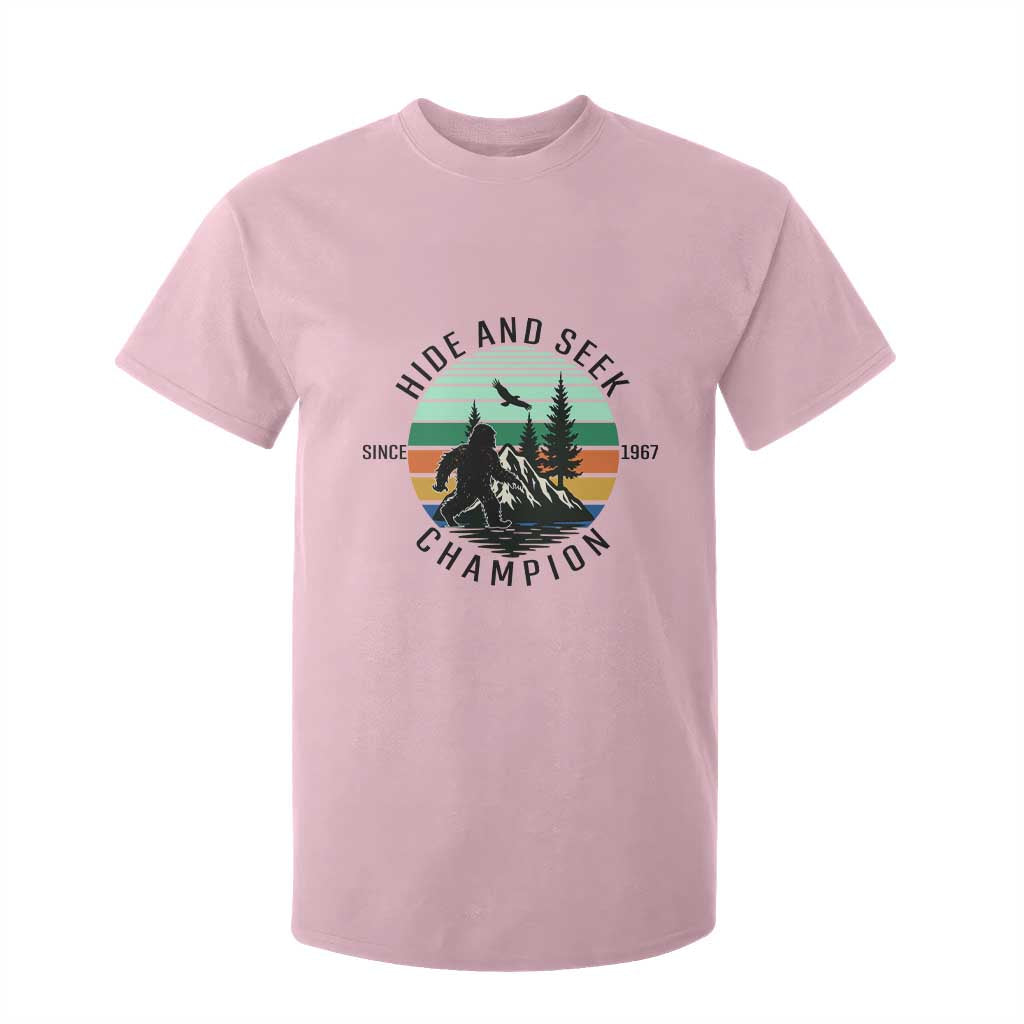 Hide And Seek Champion T Shirt For Kid Bigfoot Lover Gift TS12 Light Pink Print Your Wear