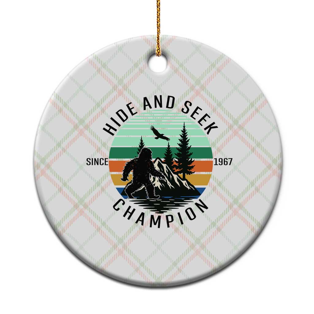 Hide And Seek Champion Ceramic Ornament Bigfoot Lover Gift TS12 1pc Christmas Plaid Print Your Wear
