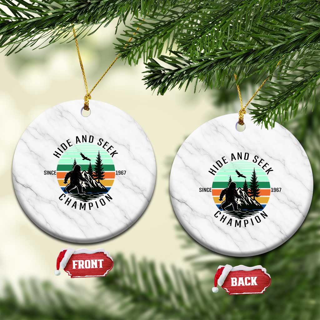 Hide And Seek Champion Ceramic Ornament Bigfoot Lover Gift TS12 1pc White Marble Print Your Wear
