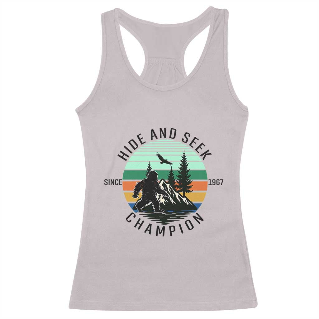 Hide And Seek Champion Racerback Tank Top Bigfoot Lover Gift TS12 Ice Gray Print Your Wear