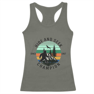 Hide And Seek Champion Racerback Tank Top Bigfoot Lover Gift TS12 Military Green Print Your Wear
