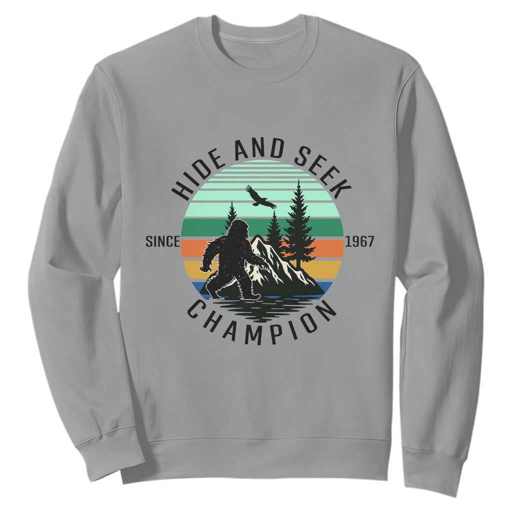 Hide And Seek Champion Sweatshirt Bigfoot Lover Gift TS12 Sport Gray Print Your Wear
